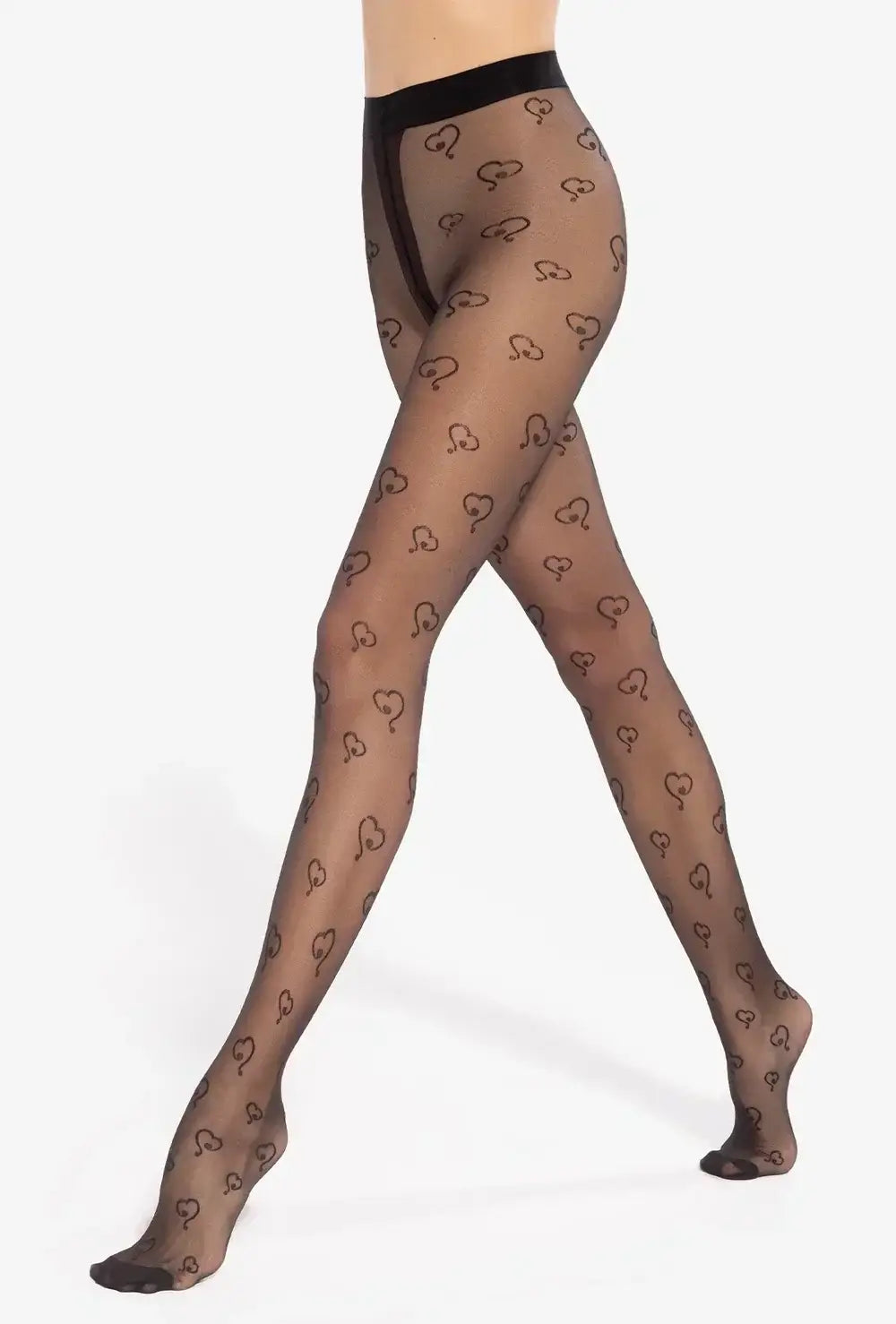 Collant velati con fantasia a cuori - 20 den - lovely 10