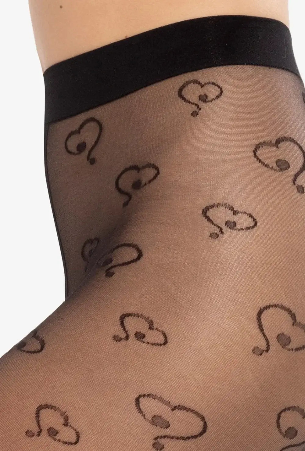 Collant velati con fantasia a cuori - 20 den - lovely 10