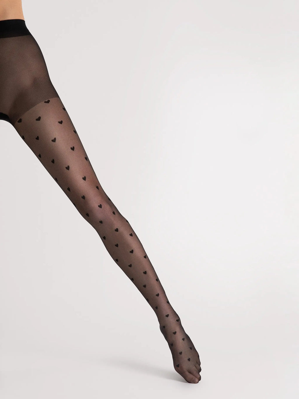 Collant velati con fantasia a piccoli cuori 15 den | love