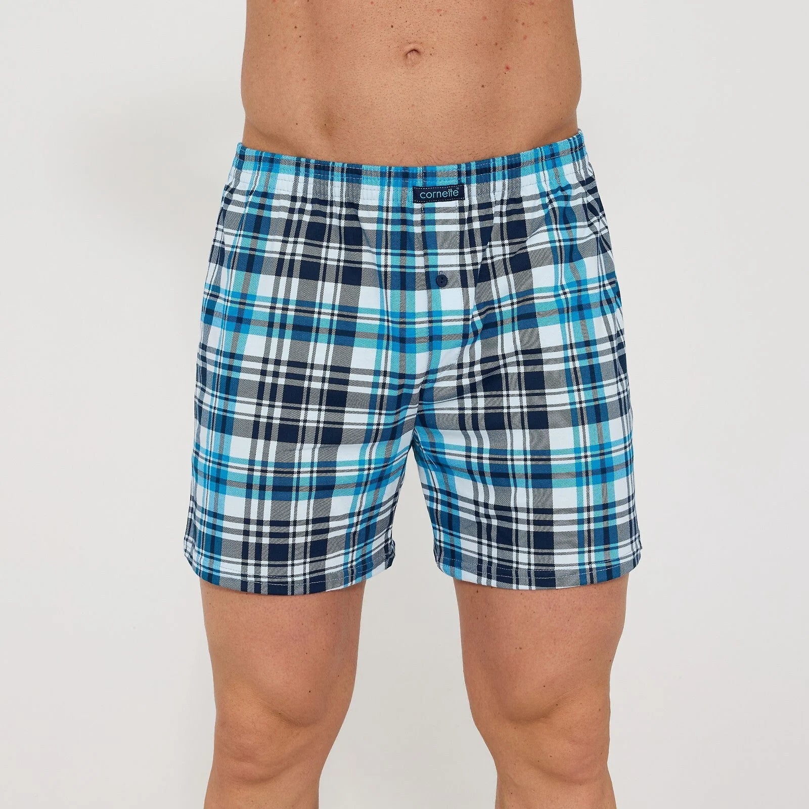 Comfort | boxer uomo in cotone a quadri – taglio classico