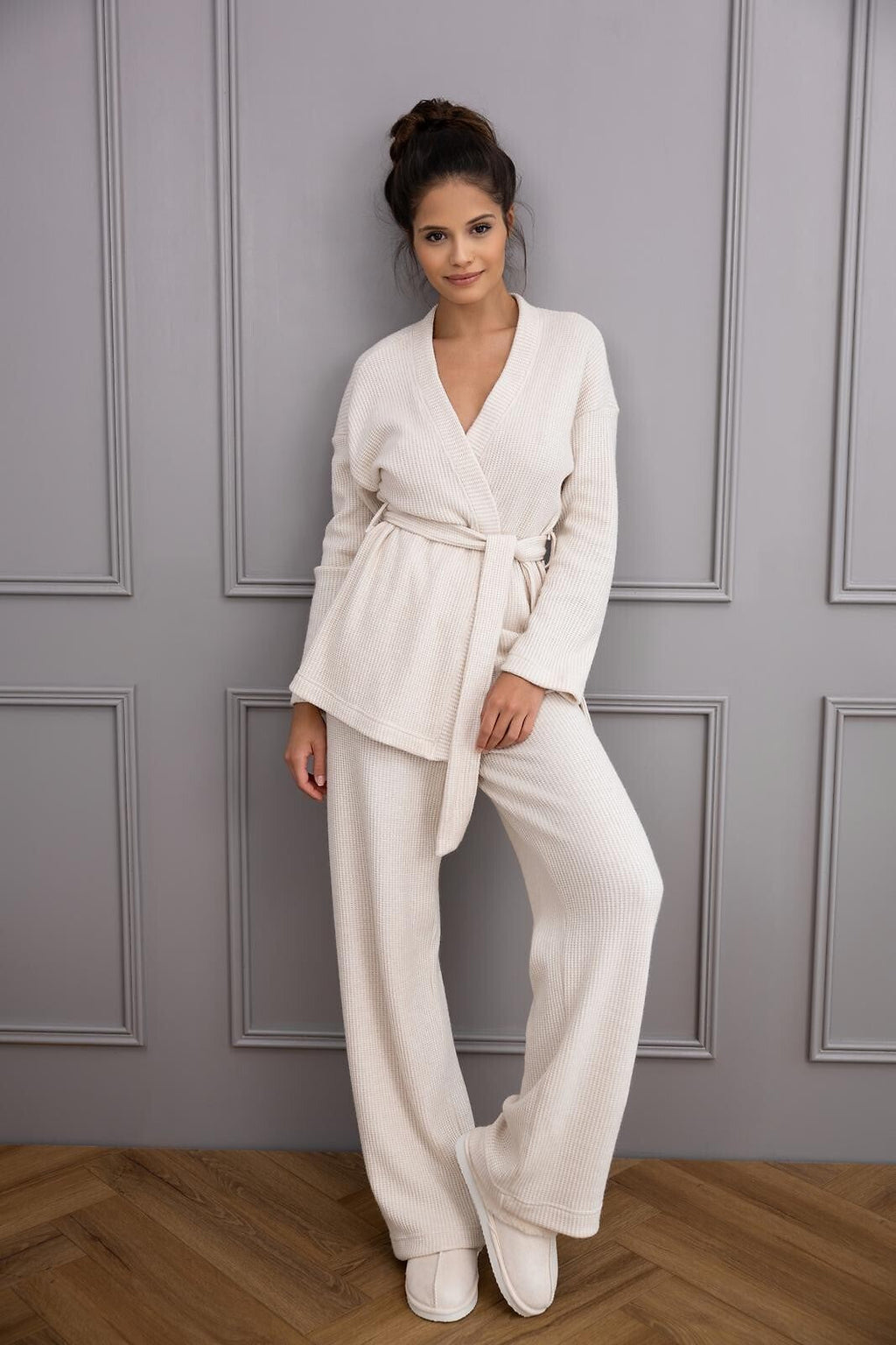 Completo homewear da donna in tessuto waffle - journey