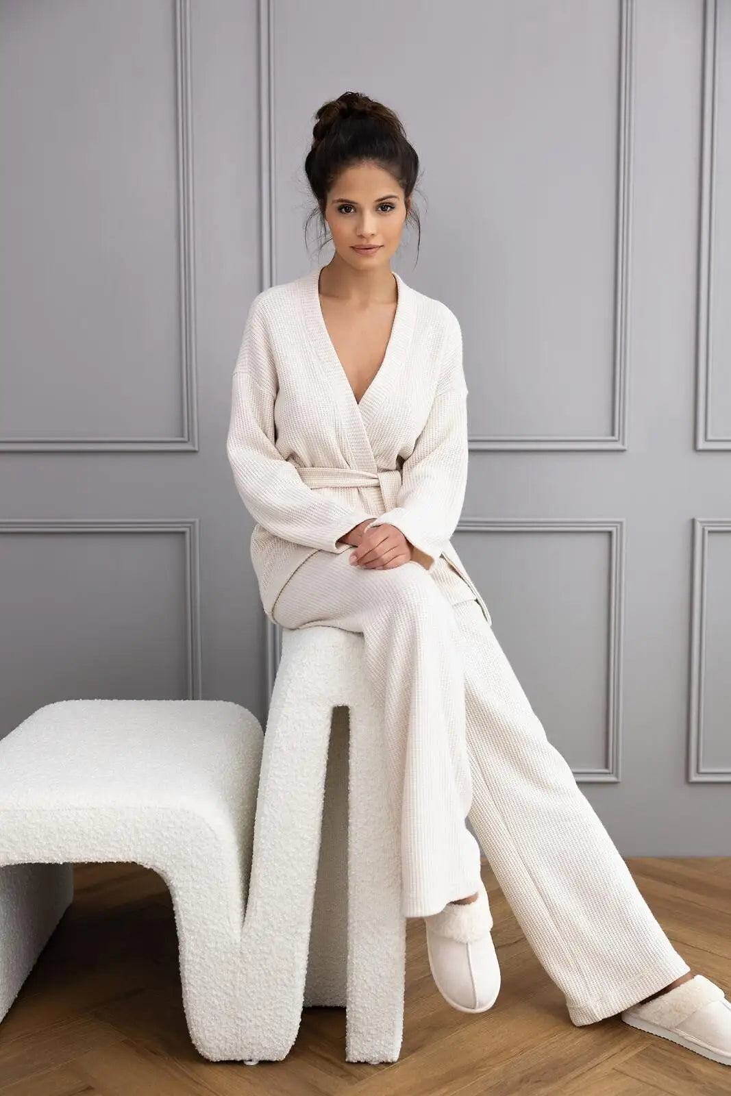 Completo homewear da donna in tessuto waffle - journey