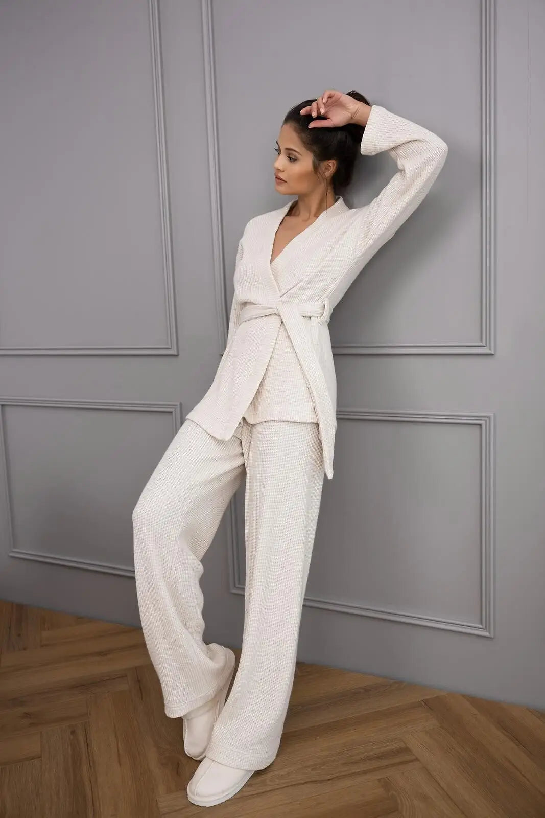 Completo homewear da donna in tessuto waffle - journey