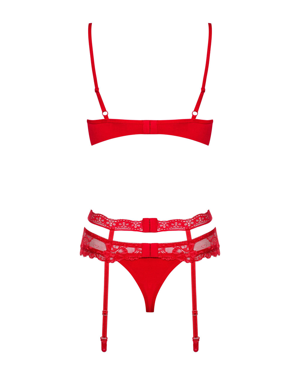 Completo intimo 3 pezzi con reggiseno e reggicalze