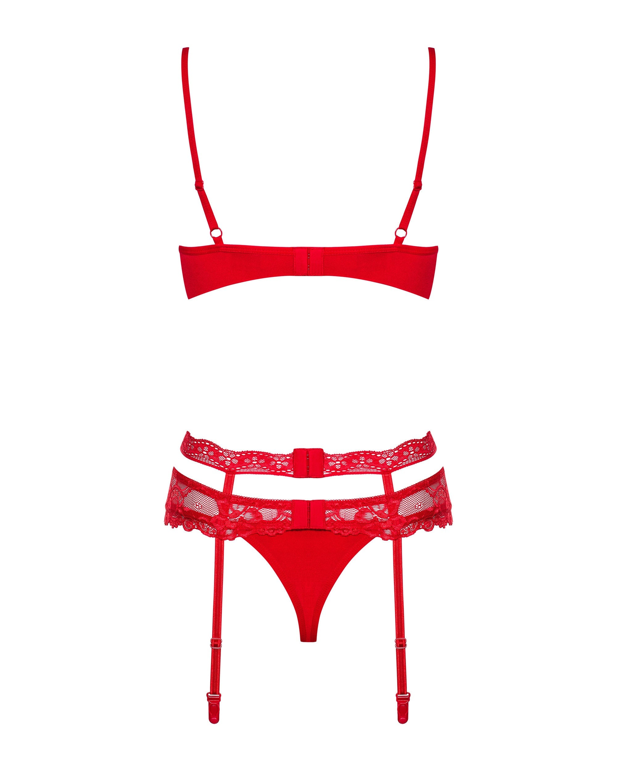 Completo intimo 3 pezzi con reggiseno e reggicalze