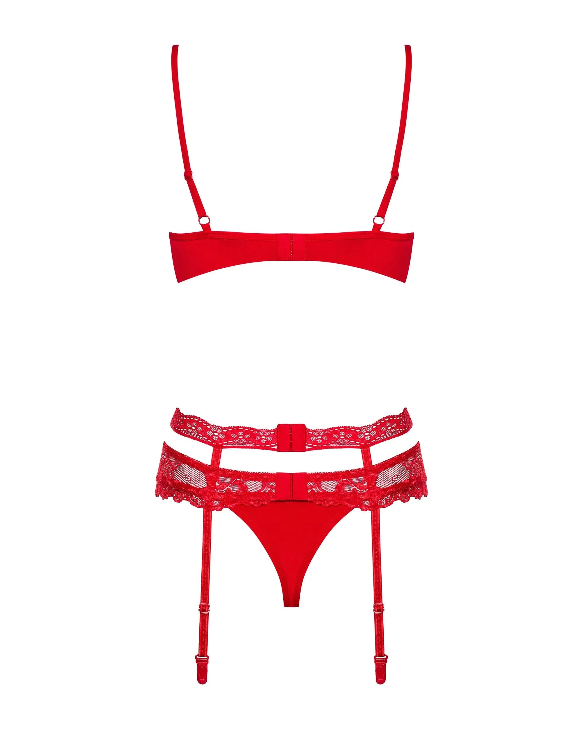 Completo intimo 3 pezzi con reggiseno e reggicalze