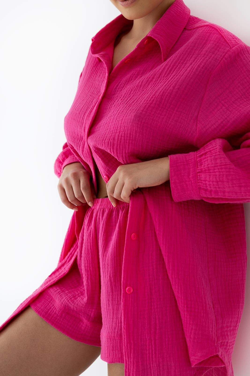 Completo/pigiama estivo da donna in mussola di cotone