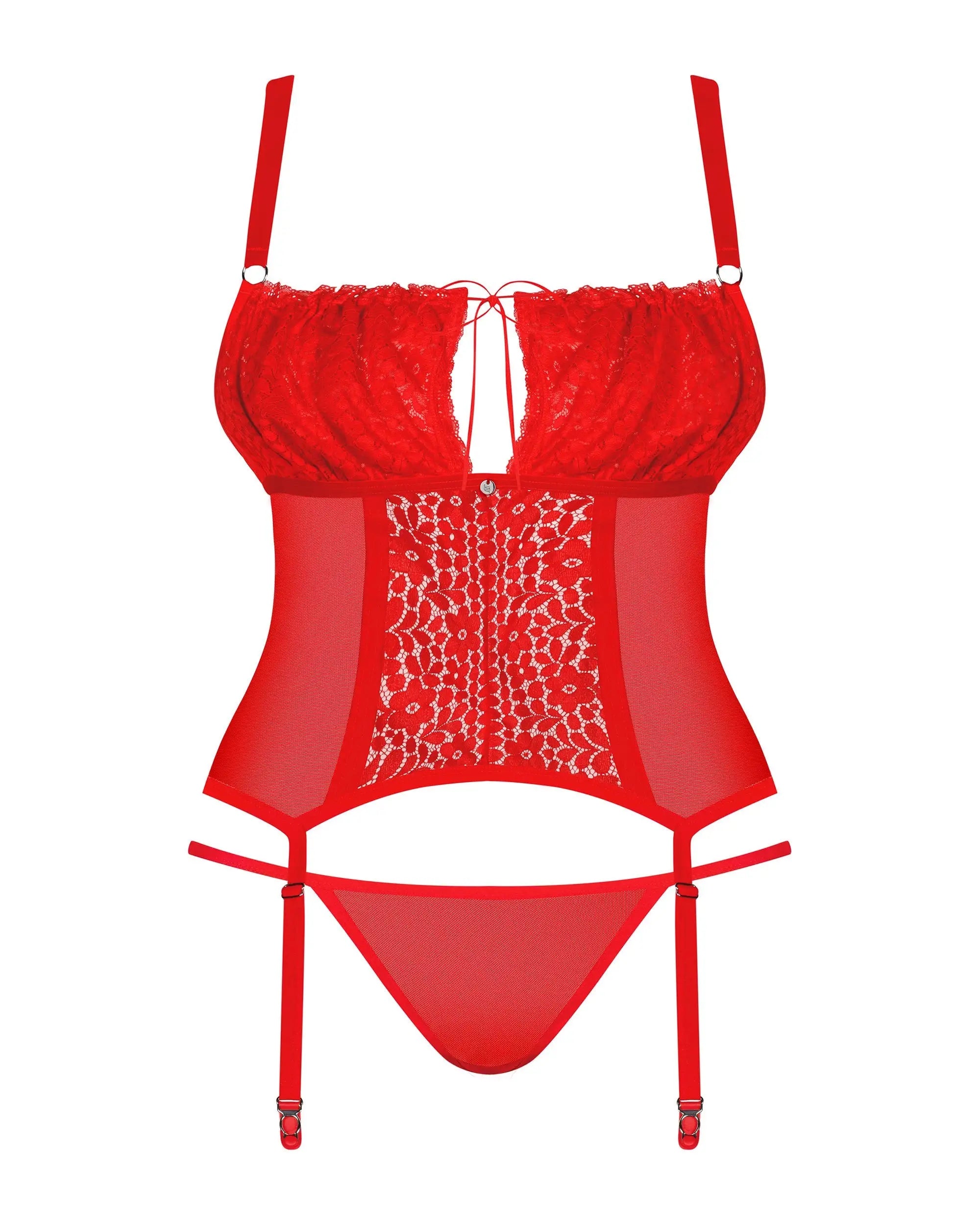 Corsetto in pizzo con perizoma abbinato | blossmina