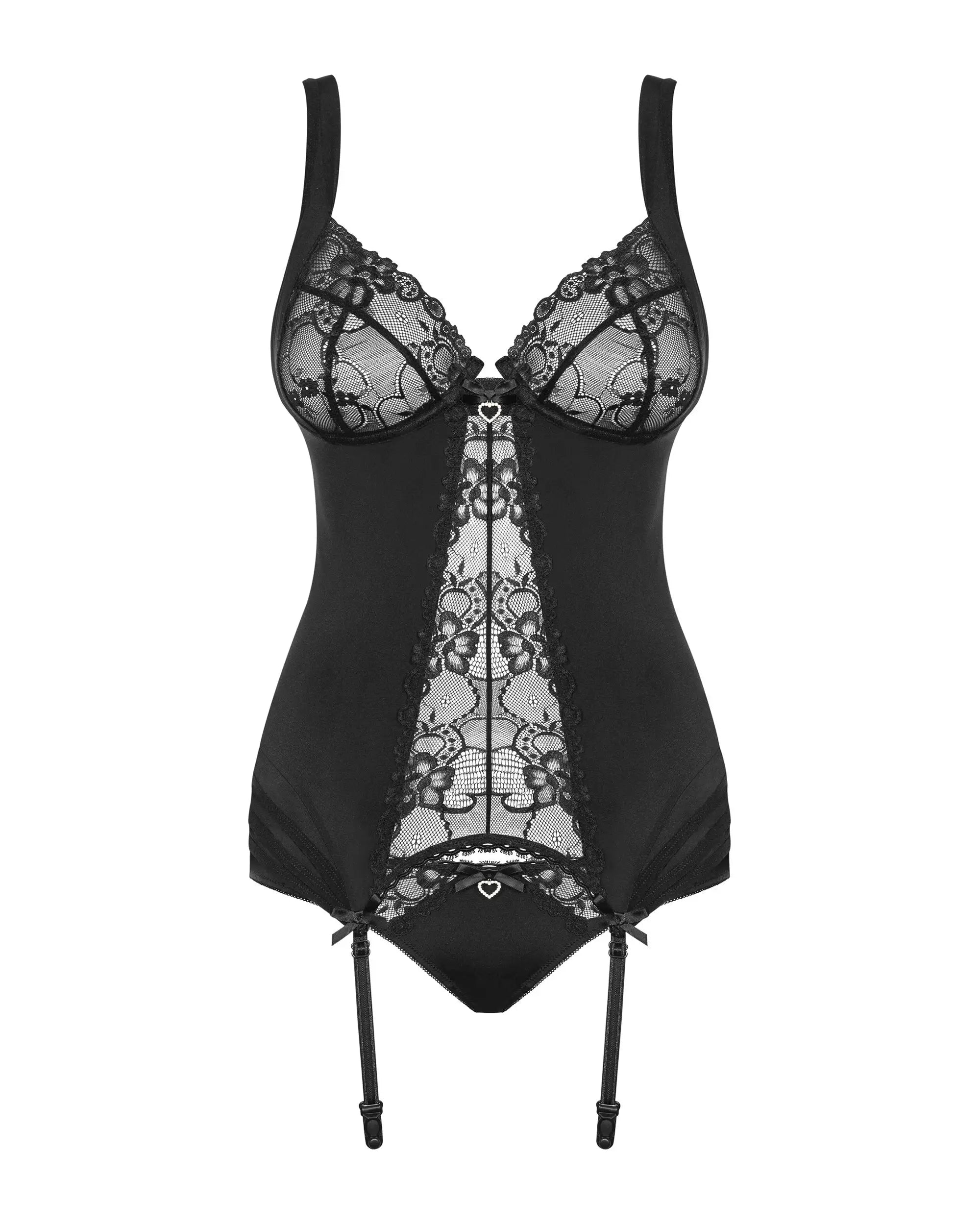 Corsetto sensuale con pizzo e microfibra | heartina