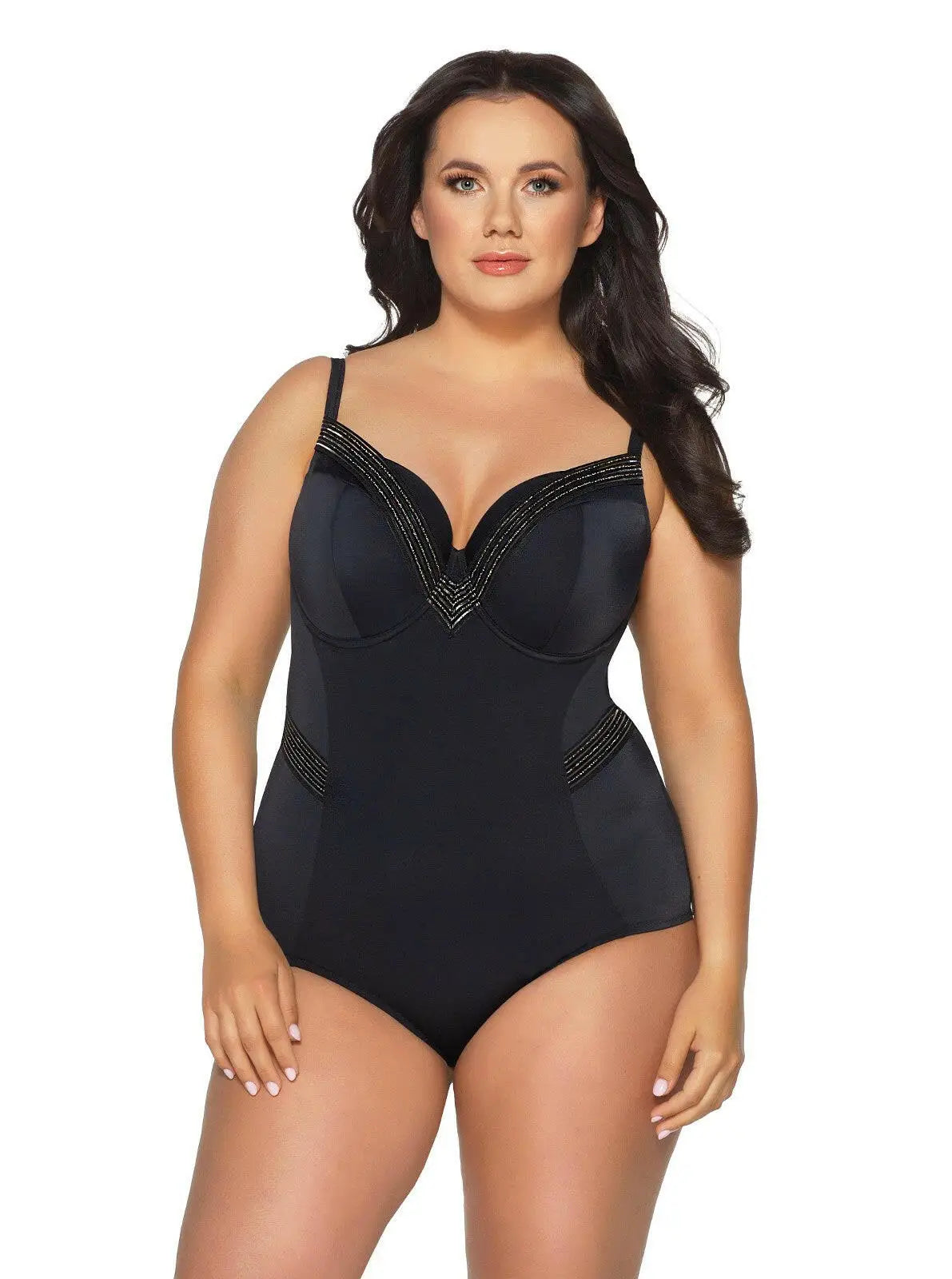 Costume da bagno intero con coppe preformate - nero