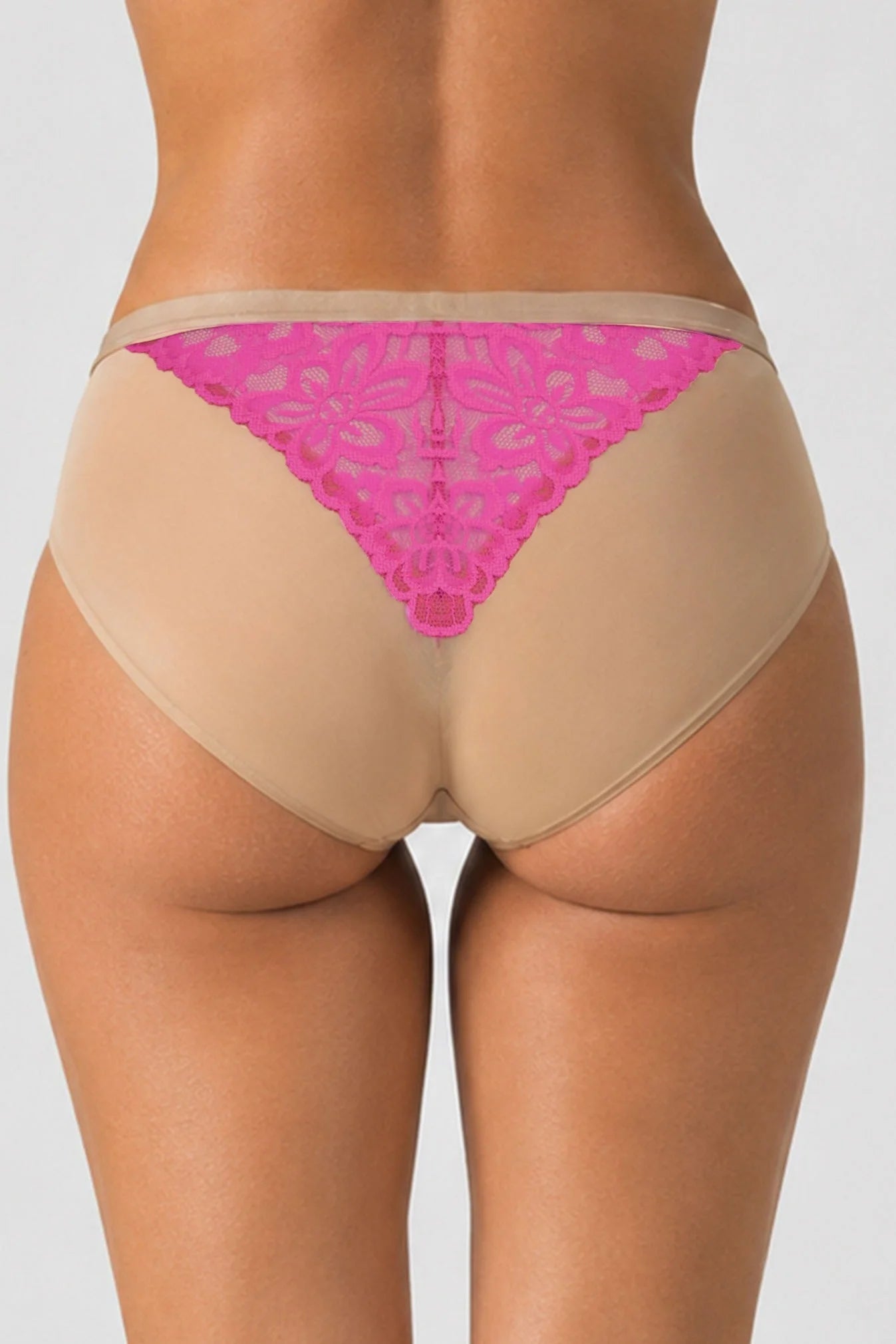 Crazy pink - slip contenitivo vita alta pizzo rosa