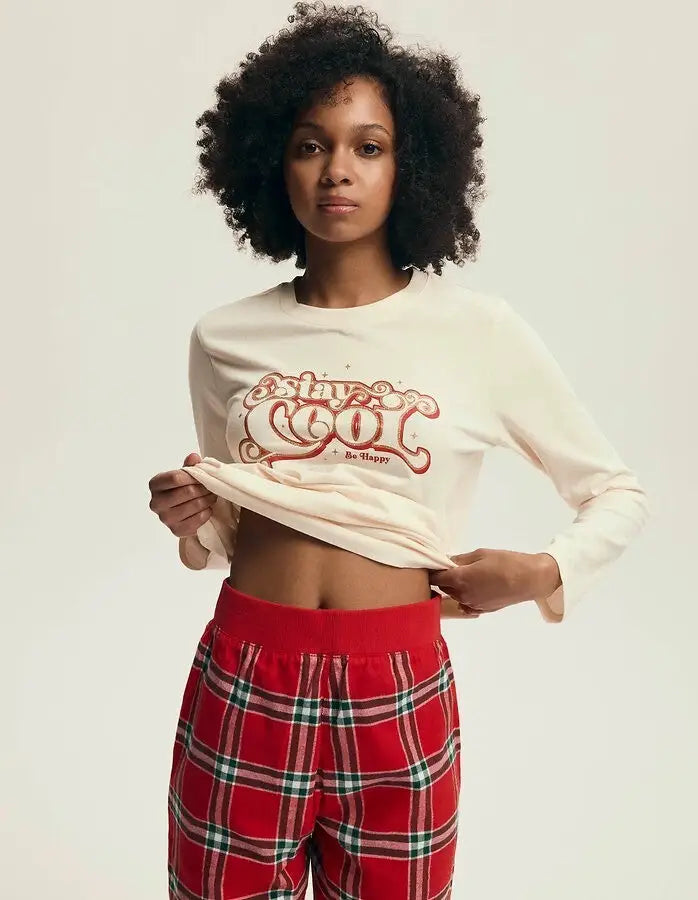 Dalisa | pigiama donna 100% cotone | scritta glitter