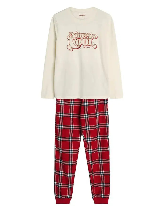 Dalisa | pigiama donna 100% cotone | scritta glitter