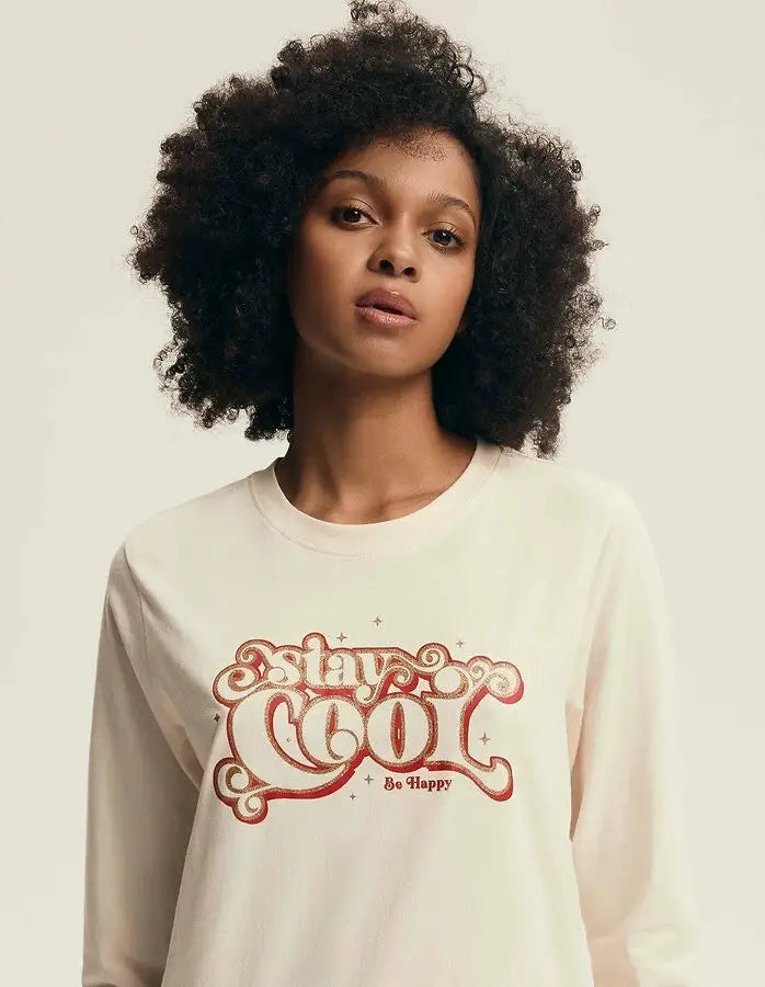 Dalisa | pigiama donna 100% cotone | scritta glitter