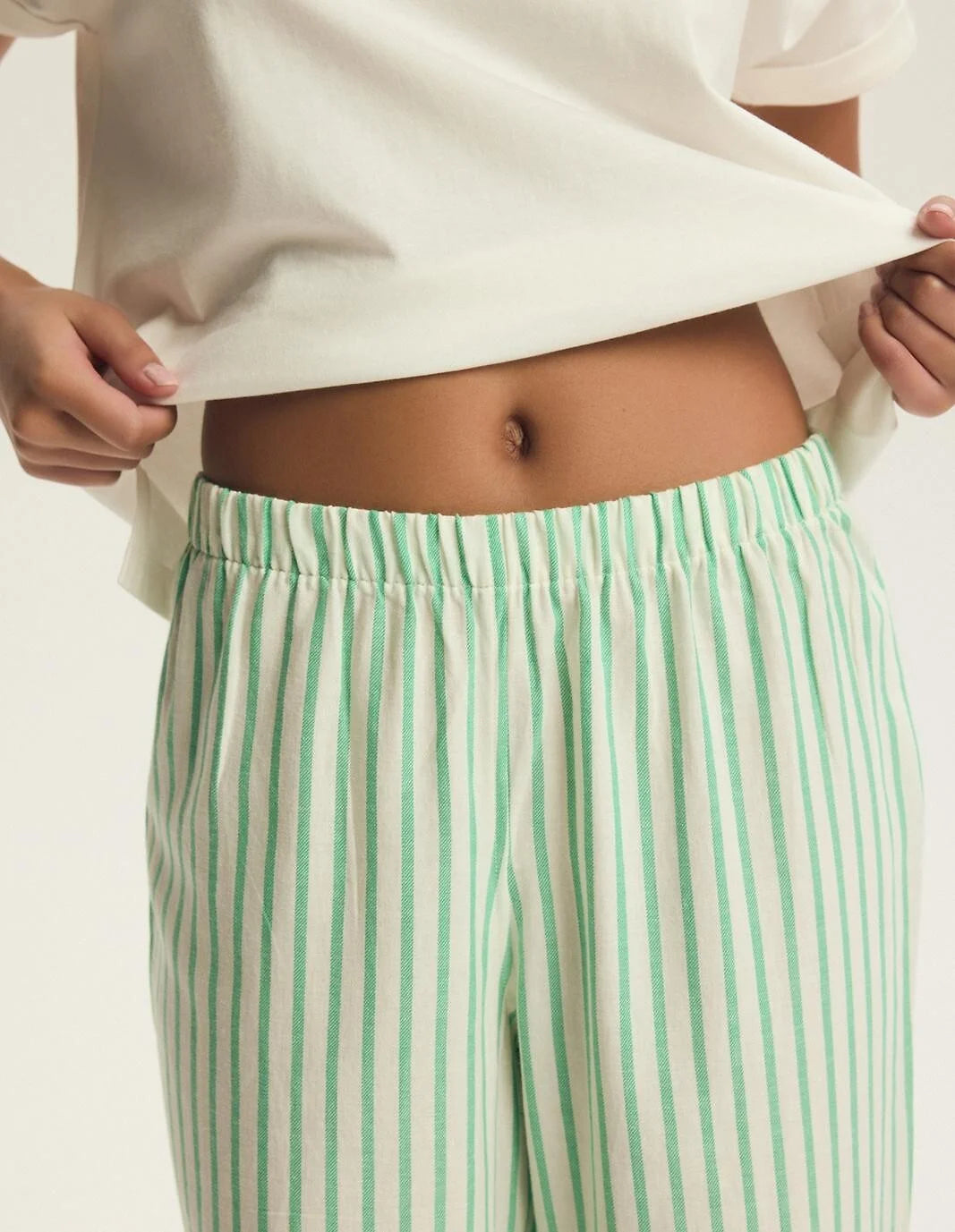 Darlan | pigiama donna in cotone con pantaloni a righe