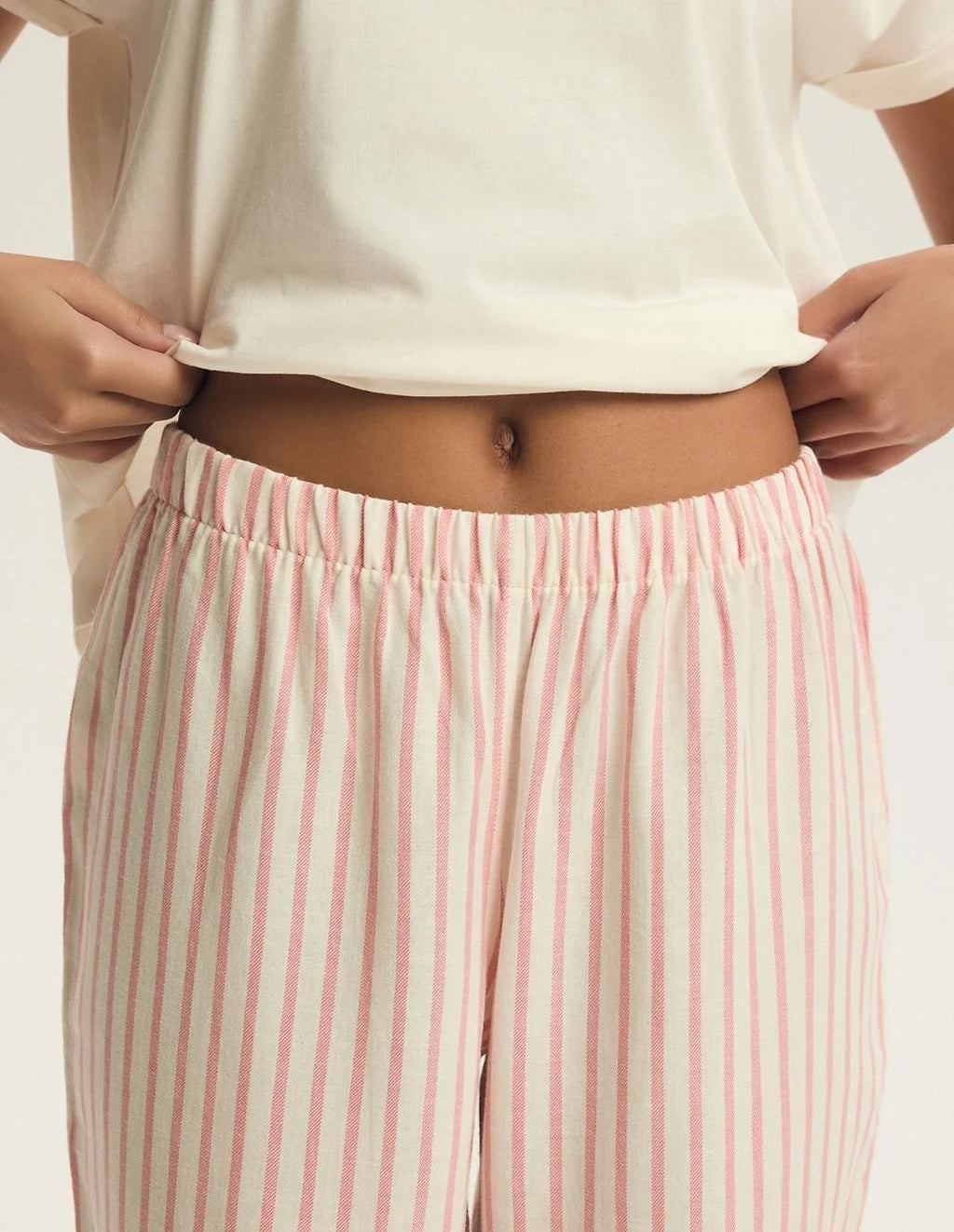 Darlan | pigiama donna in cotone con pantaloni a righe