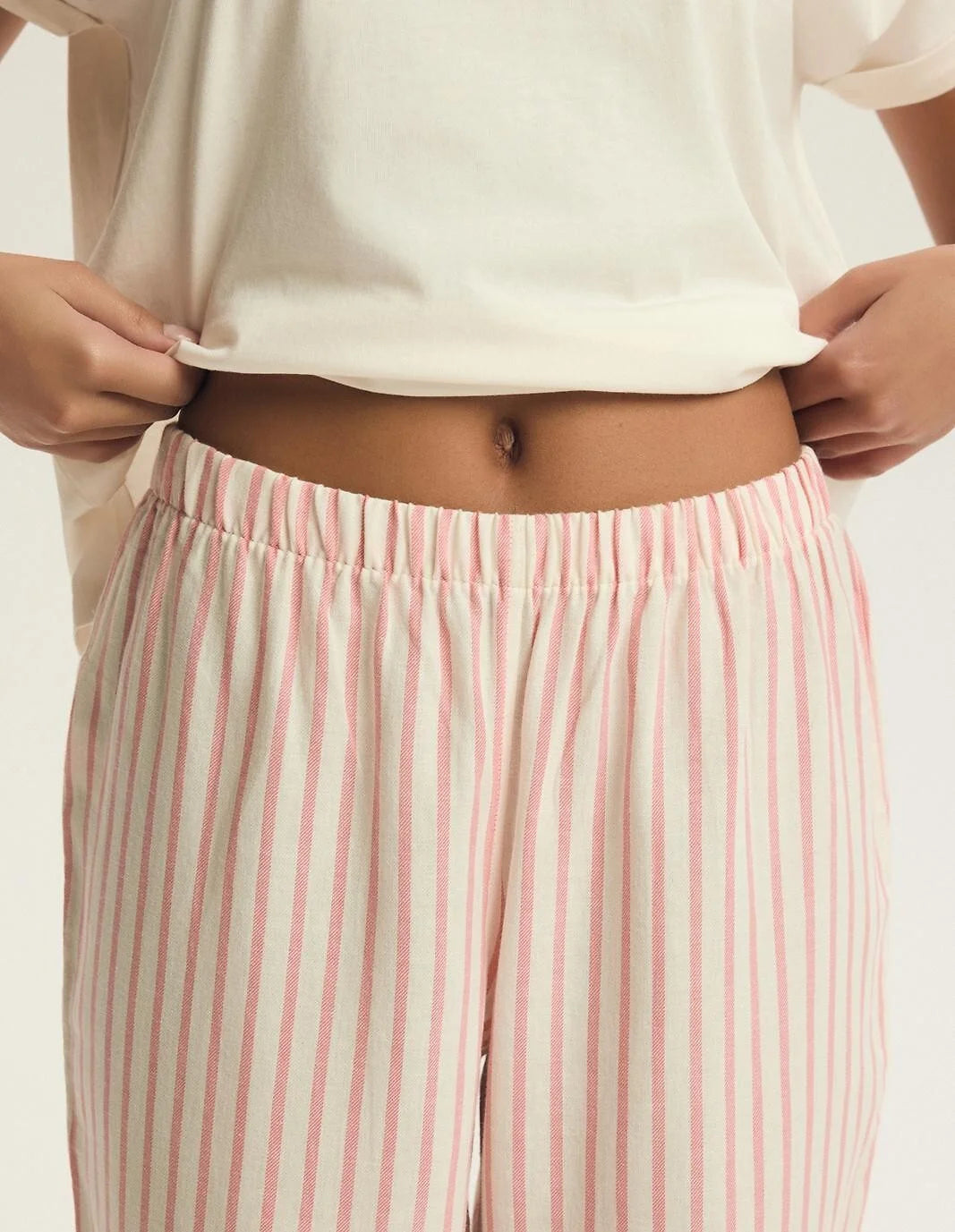 Darlan | pigiama donna in cotone con pantaloni a righe