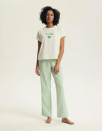 Darlan | pigiama donna in cotone con pantaloni a righe