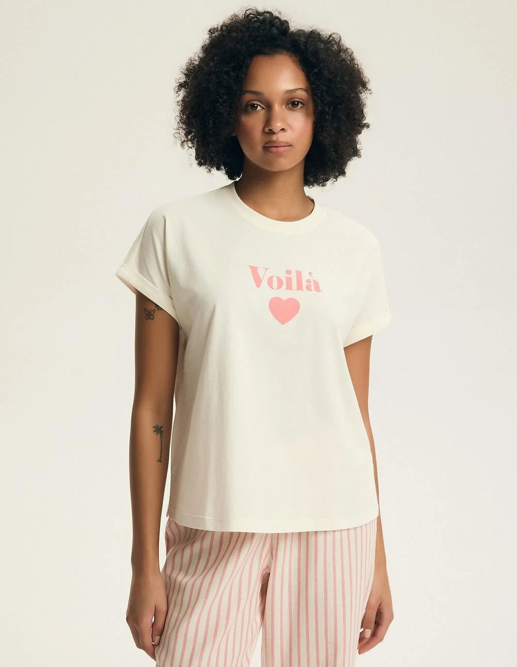 Darlan | pigiama donna in cotone con pantaloni a righe
