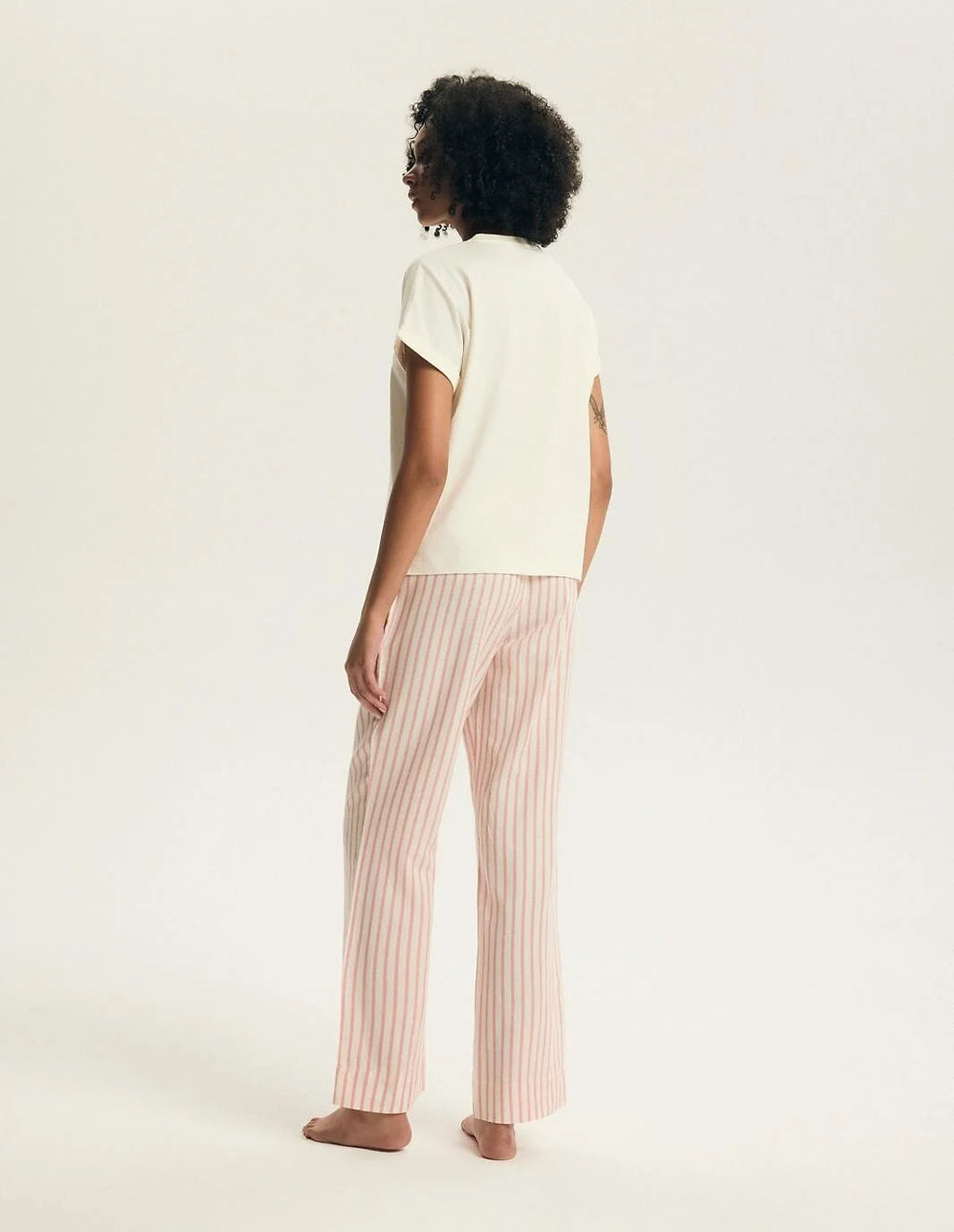 Darlan | pigiama donna in cotone con pantaloni a righe