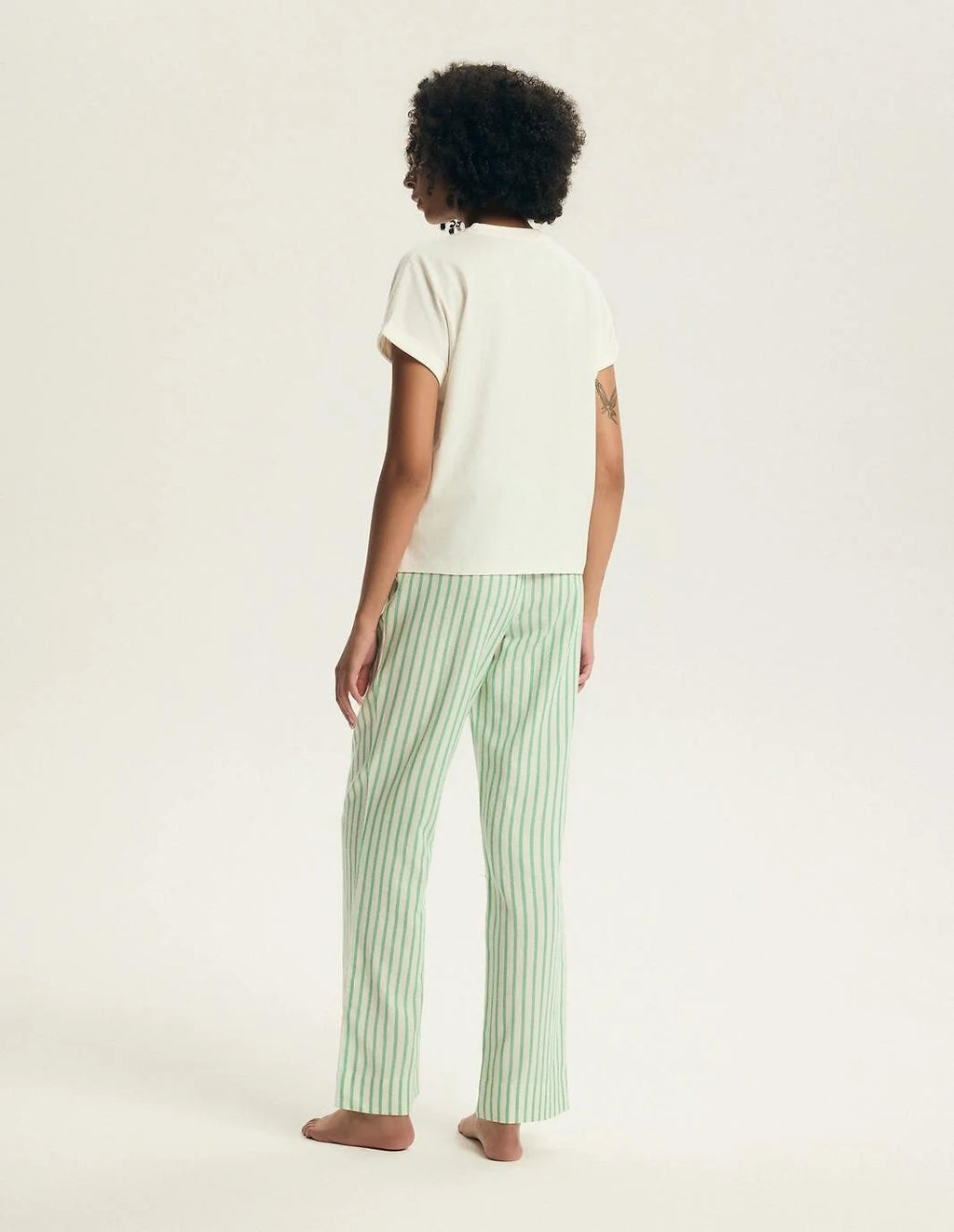 Darlan | pigiama donna in cotone con pantaloni a righe