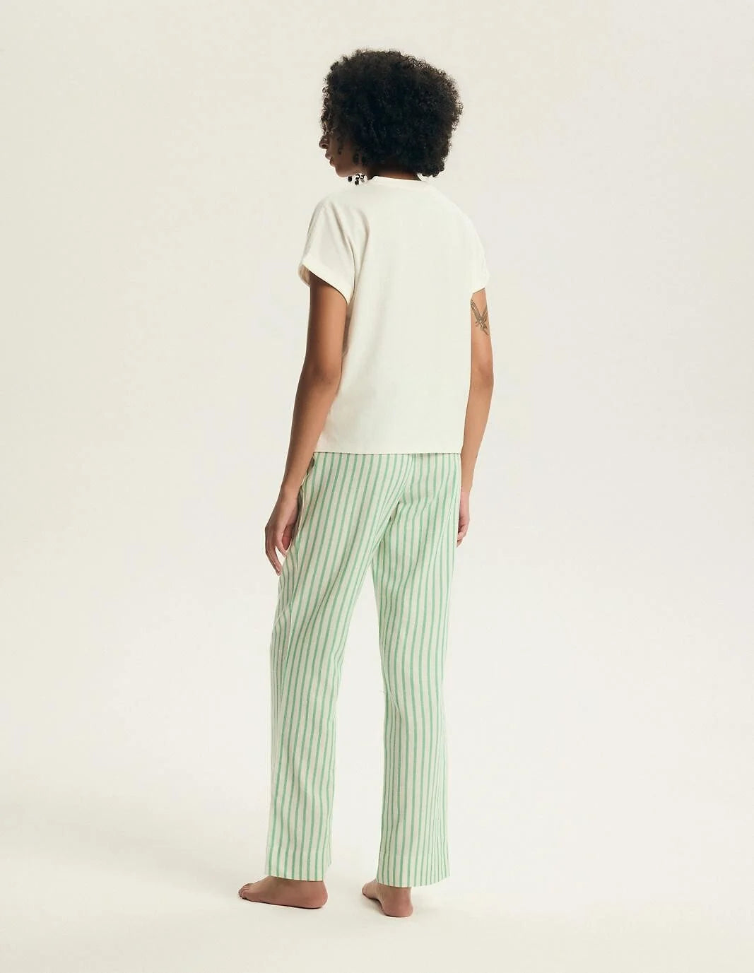 Darlan | pigiama donna in cotone con pantaloni a righe