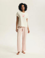 Darlan | pigiama donna in cotone con pantaloni a righe