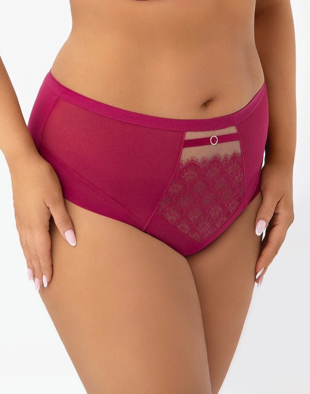 (dayana) slip donna a vita alta - tulle elastico pizzo