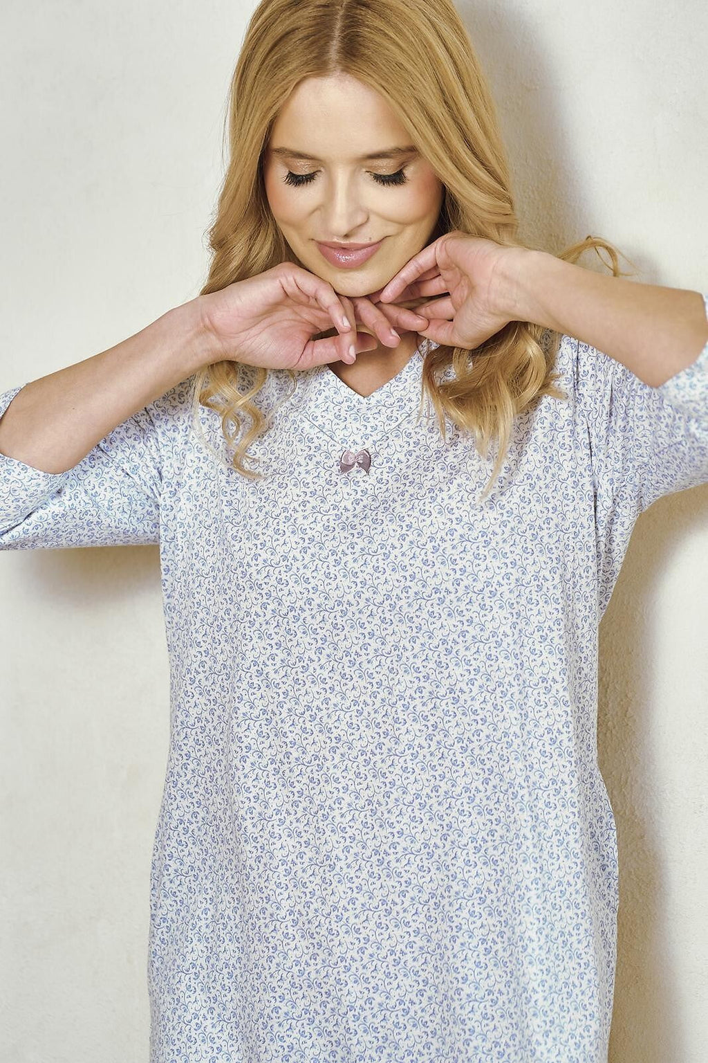 Debora | camicia da notte a manica lunga in cotone