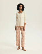 Denise | pigiama lungo da donna in cotone e viscosa