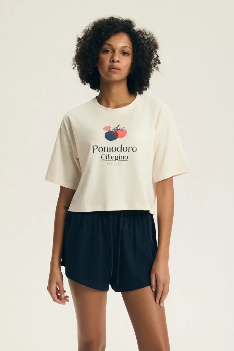 Dessie | pigiama da donna in cotone 100% | pomodoro