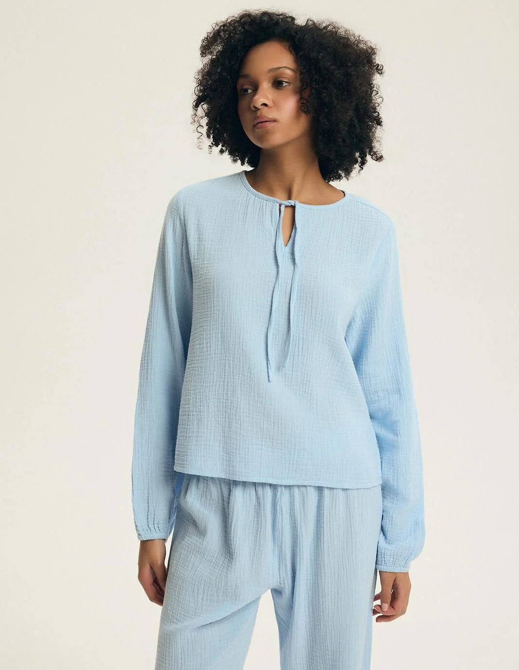 (eleni) pigiama donna in puro cotone mussola – leggerezza