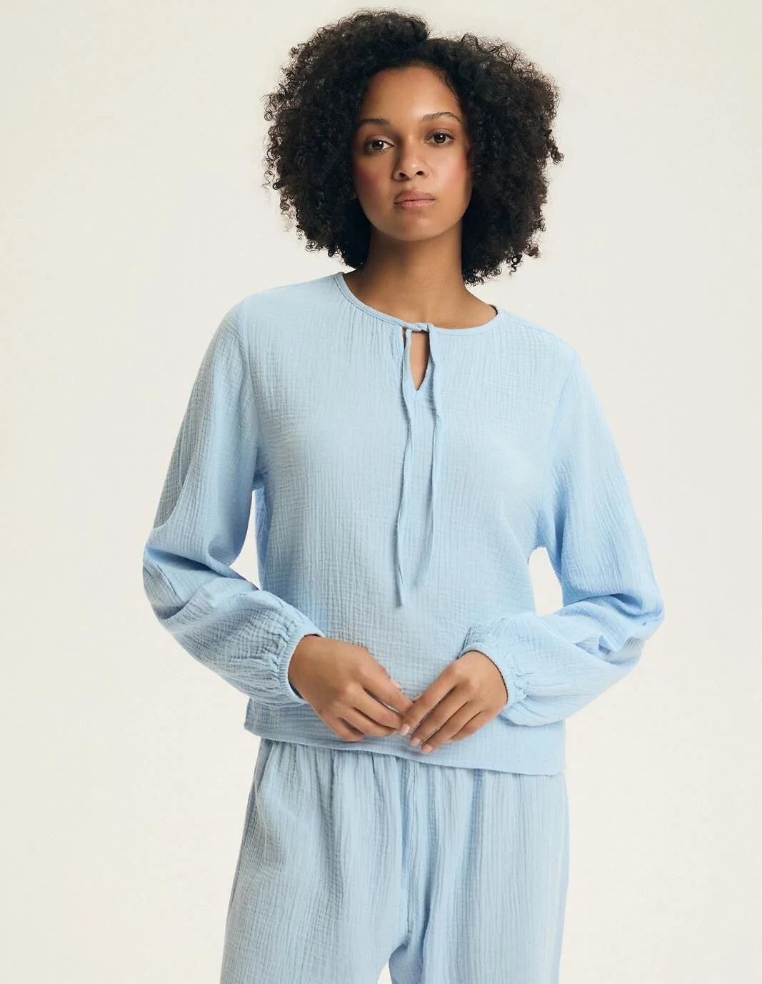 (eleni) pigiama donna in puro cotone mussola – leggerezza