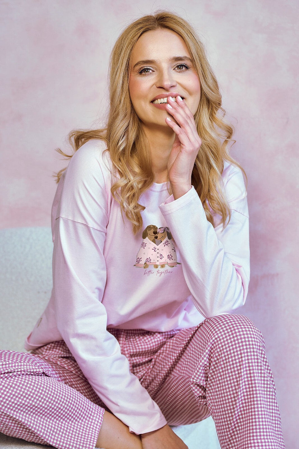 Elisa | pigiama donna in cotone con pantaloni a quadretti