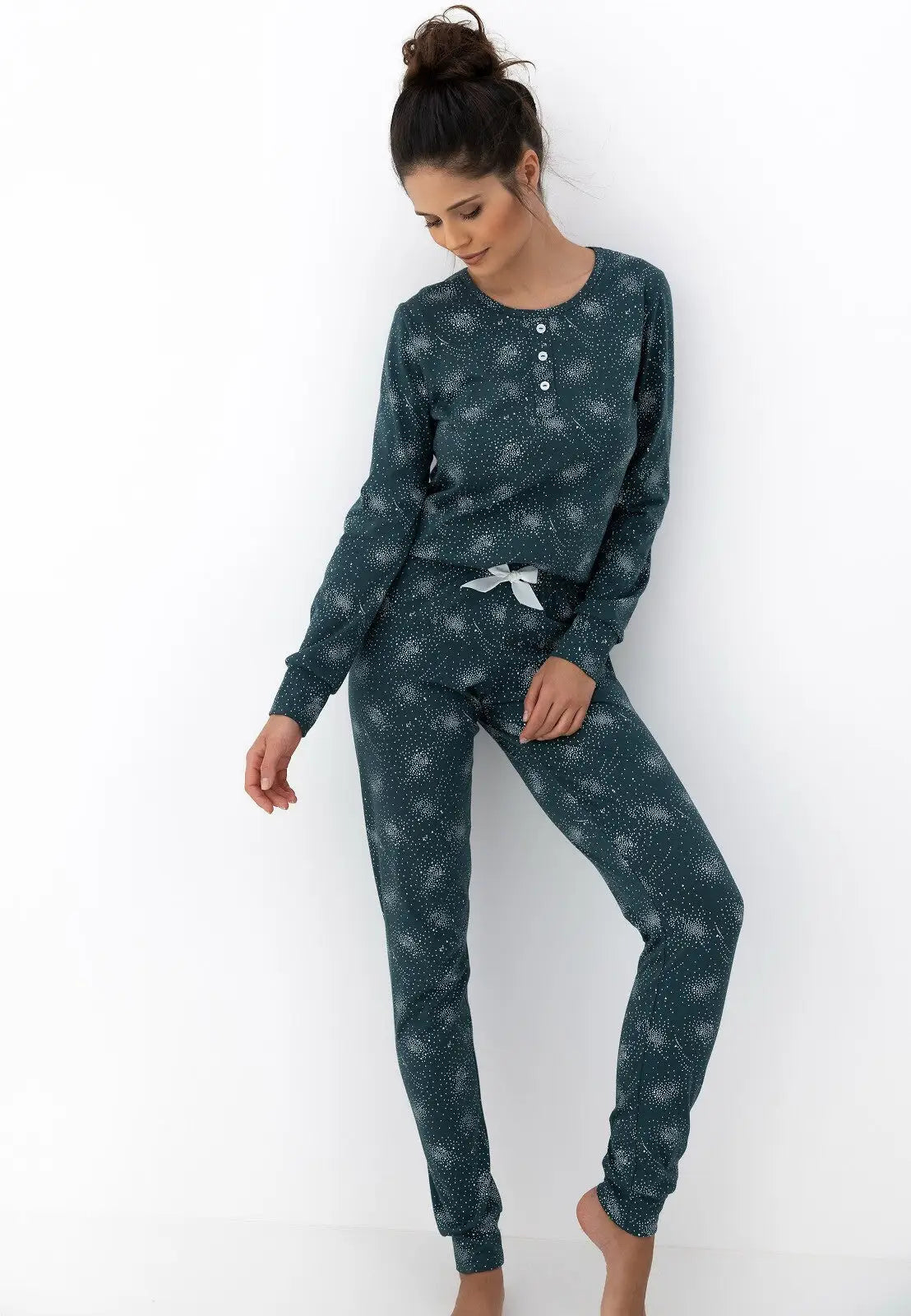 Ellison | pigiama lungo da donna in cotone 100% | maglia