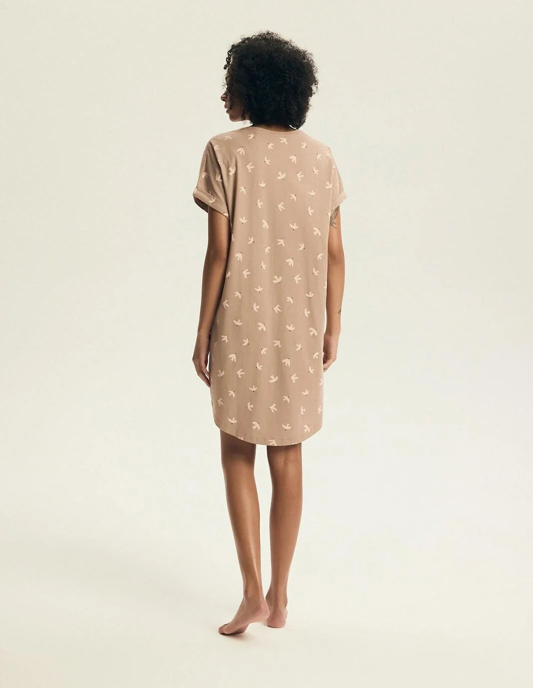Eluna | camicia da notte in cotone con stampa marine gull