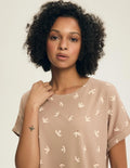 Eluna | camicia da notte in cotone con stampa marine gull