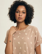 Eluna | camicia da notte in cotone con stampa marine gull