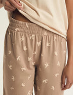 Eluna | pigiama donna in cotone con pantaloni 3/4 e stampa