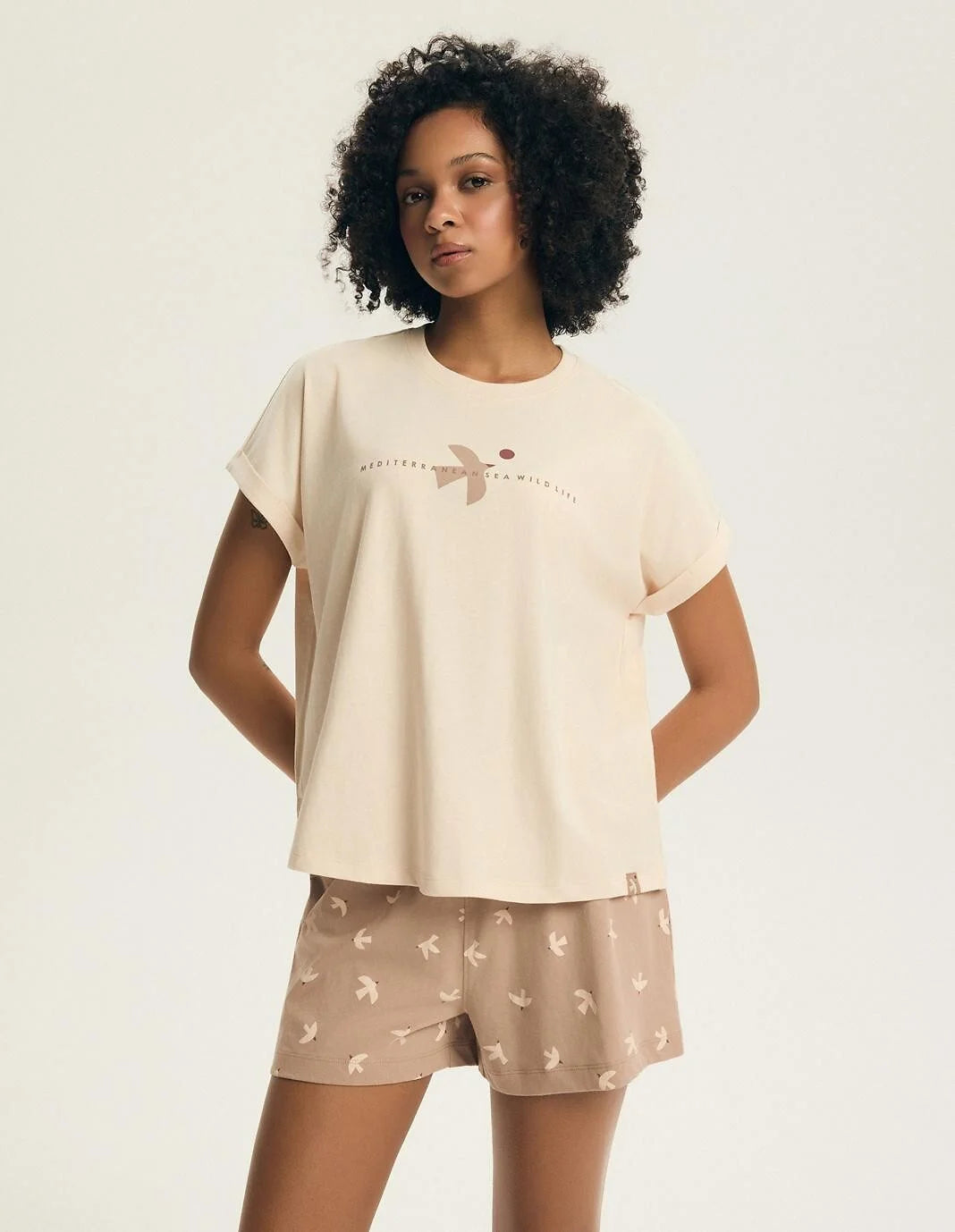 Eluna | pigiama estivo donna in cotone con shorts e stampa