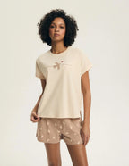 Eluna | pigiama estivo donna in cotone con shorts e stampa