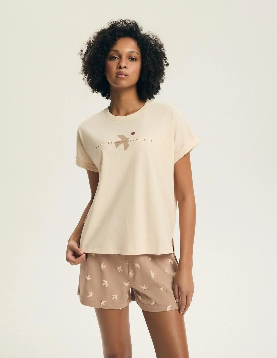 Eluna | pigiama estivo donna in cotone con shorts e stampa