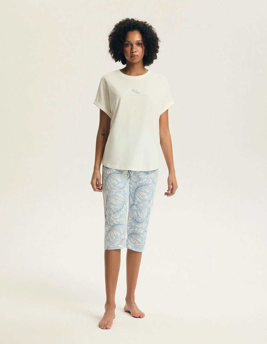 Estes | pigiama donna in cotone con pantaloni 3/4