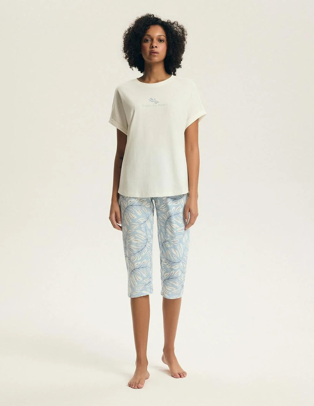 Estes | pigiama donna in cotone con pantaloni 3/4