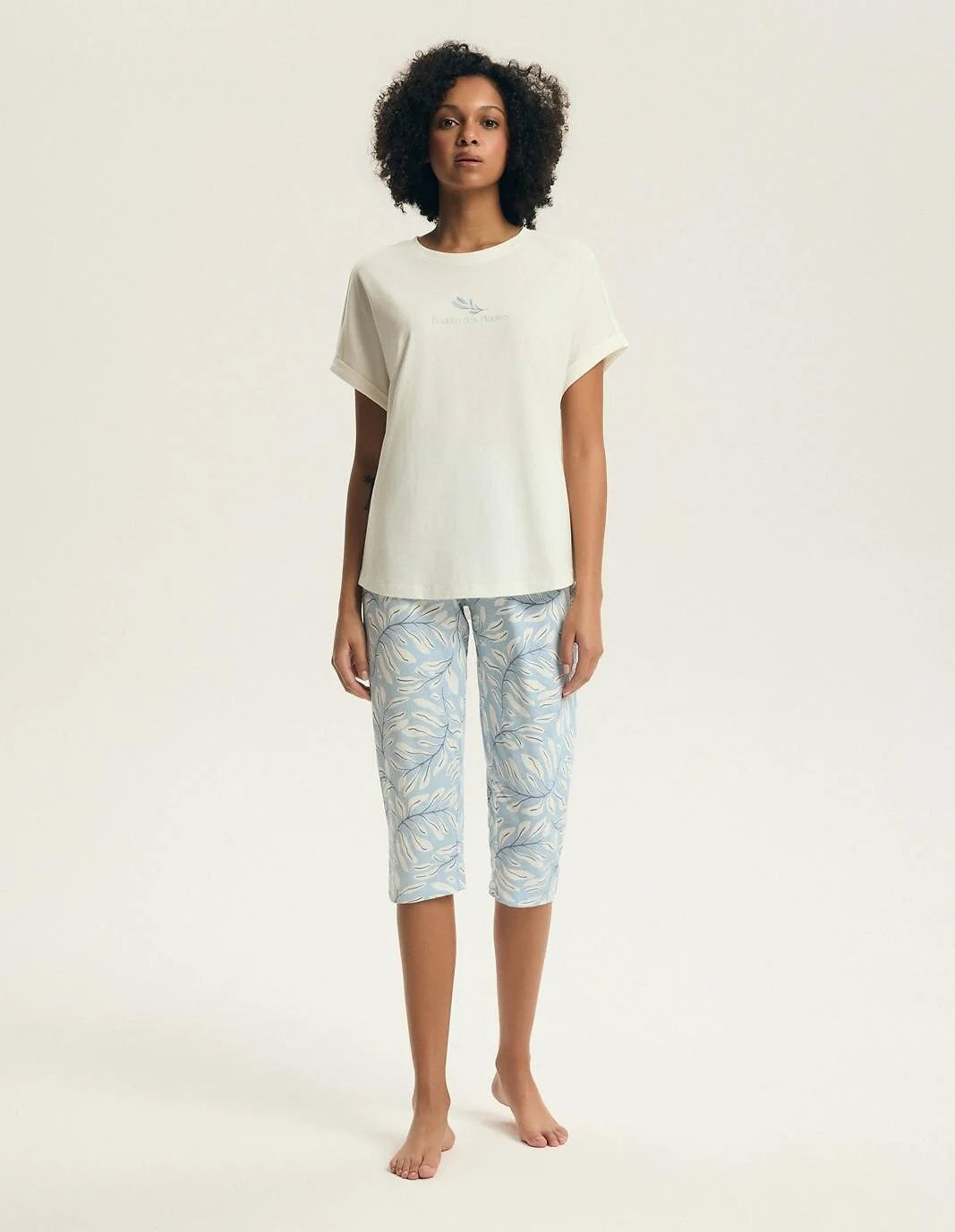 Estes | pigiama donna in cotone con pantaloni 3/4