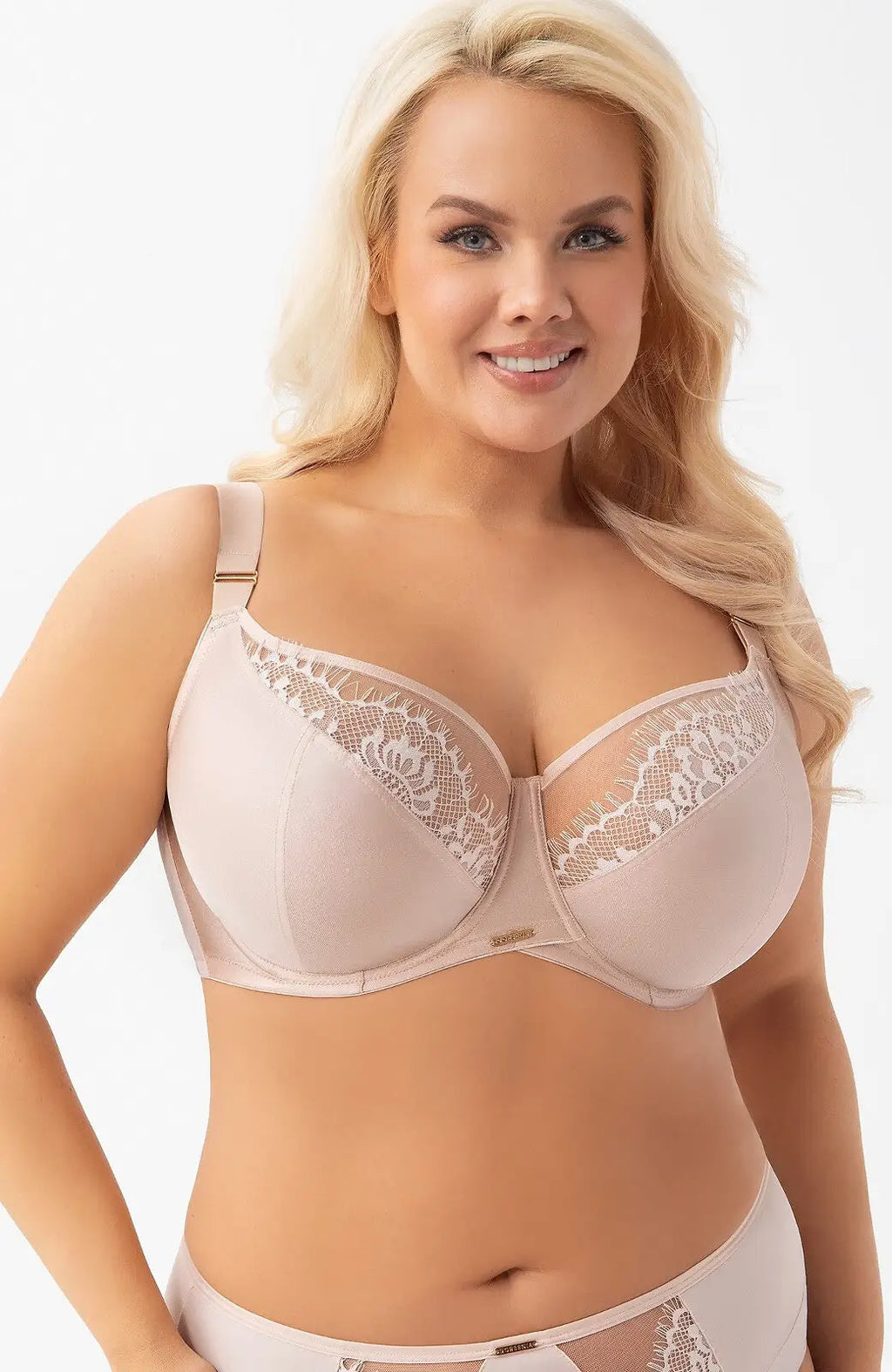 Evia | reggiseno soft in tulle e pizzo - beige
