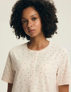 Evika | camicia da notte in cotone con stampa fragole