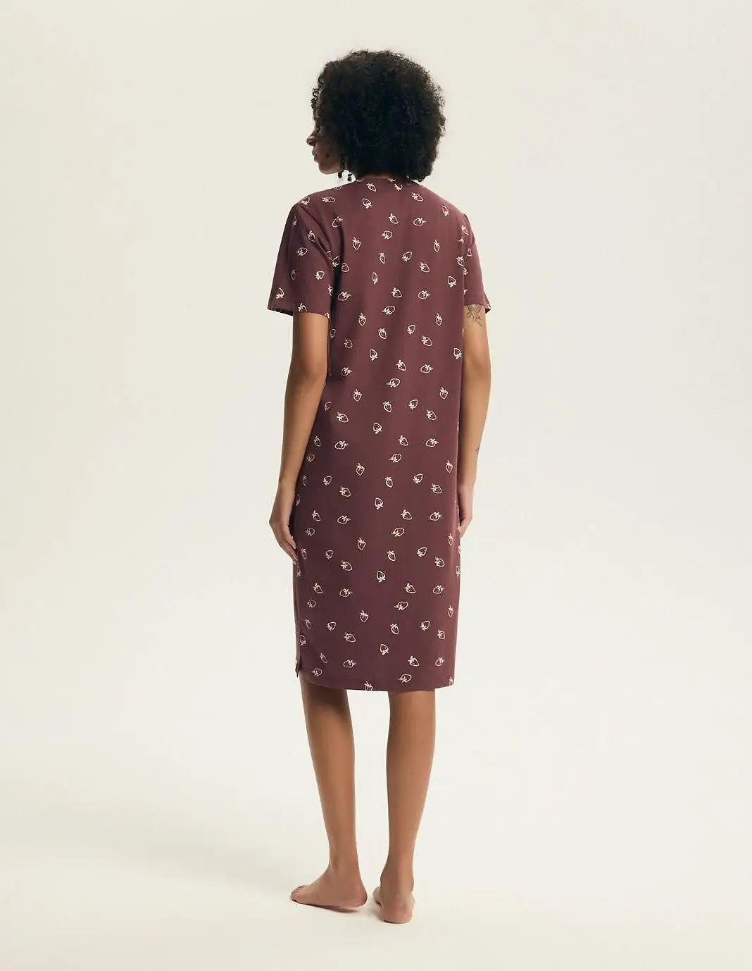 Evika | camicia da notte in cotone con stampa fragole