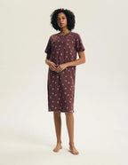 Evika | camicia da notte in cotone con stampa fragole