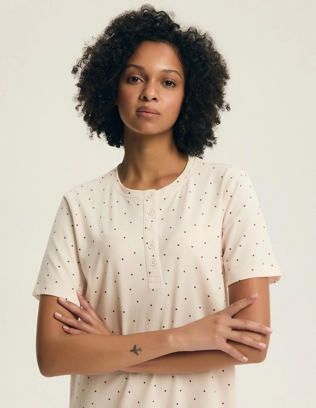 Evika | camicia da notte in cotone con stampa fragole
